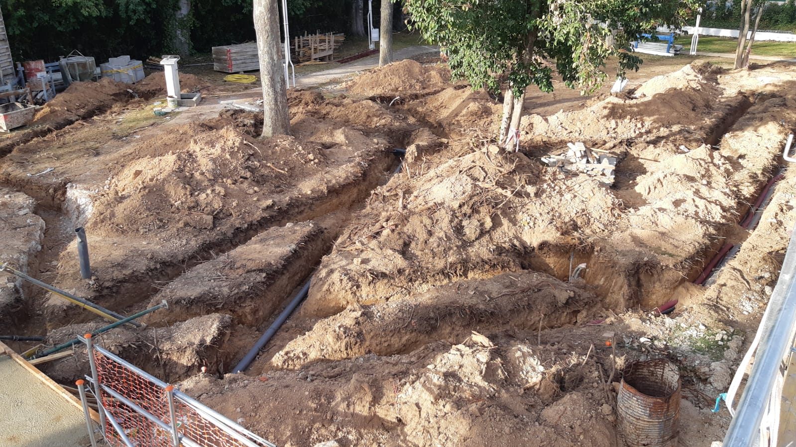 red de zanjas geotermia